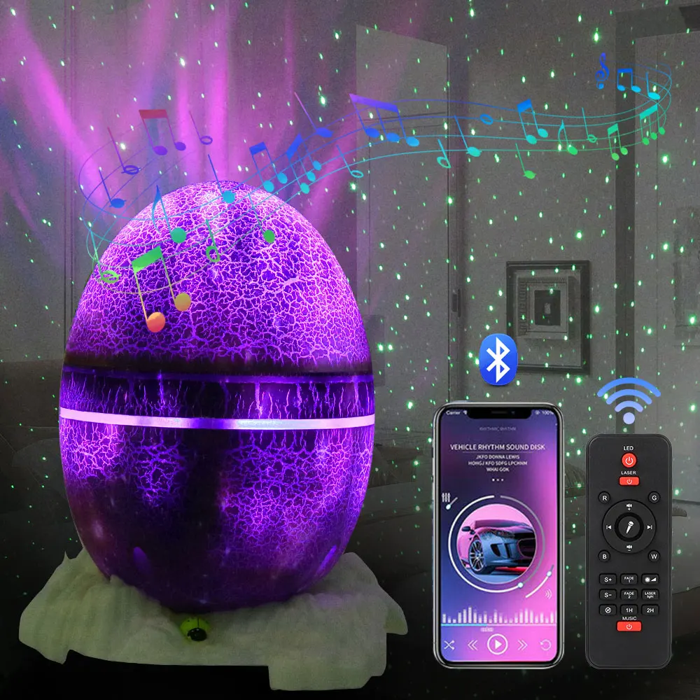

Декоративный Галактический проектор для спальни, Звездный проектор, динозавр, яйцо, Ночной светильник, проектор звездного неба с музыкальным динамиком Bluetooth