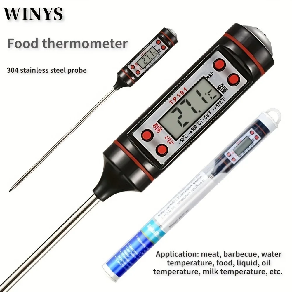 1pc Real-time Reading Meat Thermometer Digital Probe Milk Liquid Barbecue Thermometer Cooking Kitchen Barbecue