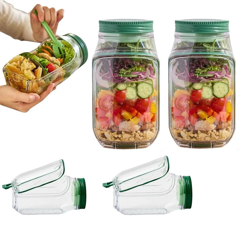 Générique The Original Salad Pod,Portable Salad Container,Jar Side Open