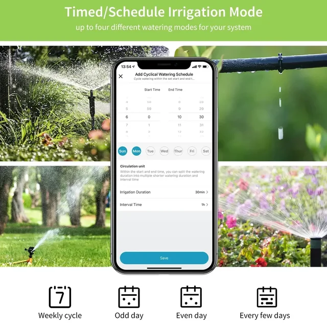 Diivoo Smart 2 Zone Watering Timer Bluetooth Garden Automatic Irrigation System Drip Sprinkler Controller Valve Smart Life Tuya 5