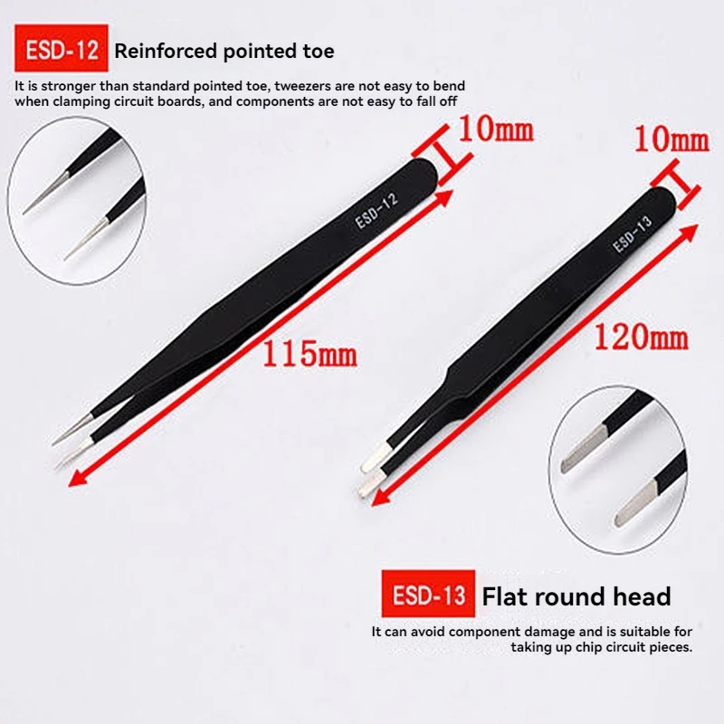 Eagle Shaped Tweezers Precision Stainless Steel With Hard Anti-Static Clamps Repair Tweezers Tip And Elbow 1.0mm Thick precision tweezers esd anti static tweezers phone repair tweezers