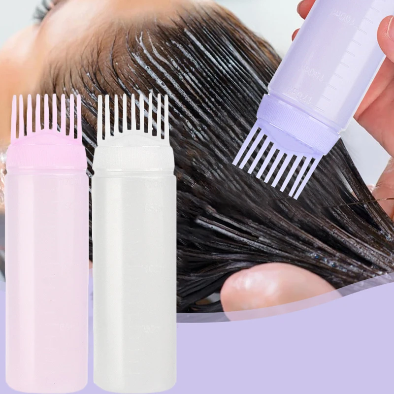 Plastic Hair Oil Applicator Bottles for Hair Dyeing Styling