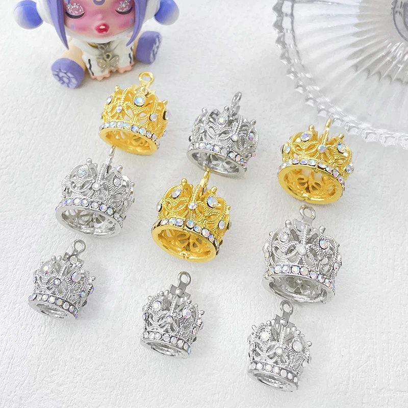 Zirconium Crown Pendant & Doll Headdress Jewelry Set - 2-Piece DIY Accessory Kit