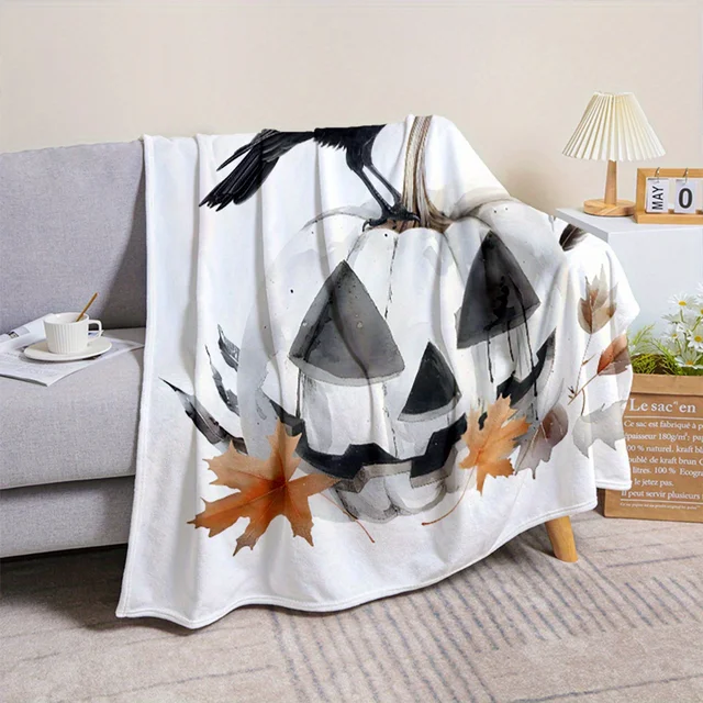 Black Crow Halloween Blanket 3