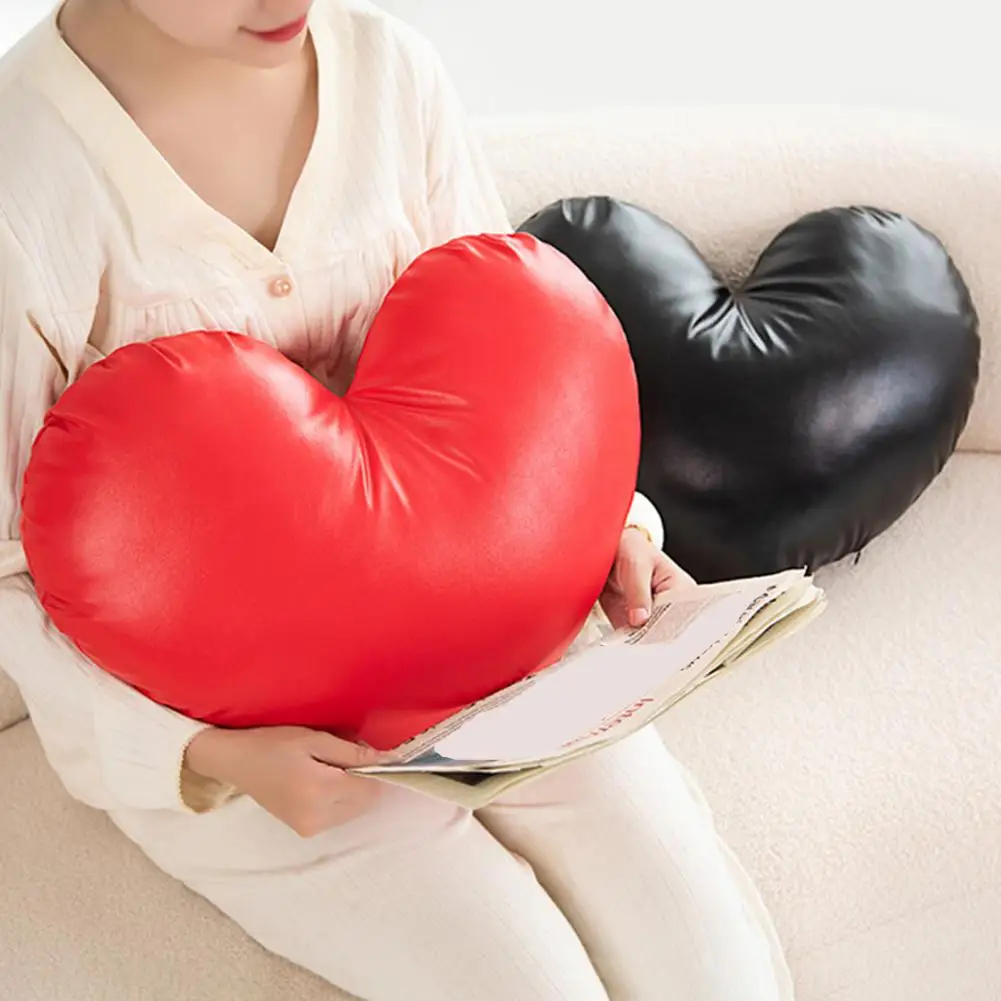 

Гладкая декоративная подушка из искусственной кожи, плюшевая подушка в форме сердца для любовника, праздничный подарок, подушка в стиле панк, декоративная подушка в форме Луны из полипропилена