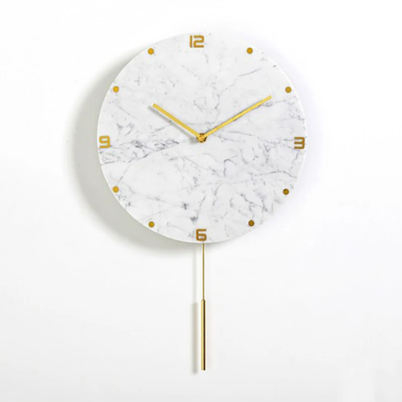 Large Wall Clock Natural Marble Clocks Color:M;Sheet Size:12 inch