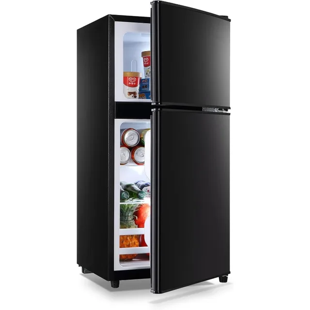 3.5 Cu.Ft Compact Refrigerator with Freezer, Retro Fridge, Mini Fridge with Two Door Design, 7 Level Adjustable Thermostat 1