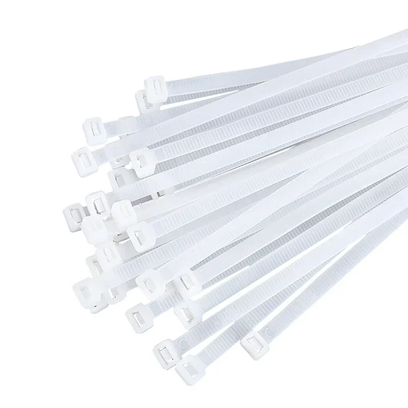Nylon Cable Ties 500/1000PCS/bag Self-locking Plastic Nylon Tie White Zip Wraps Strap Nylon Cable Tie Set Fastening Ring Loop Wire Wrap Cable Ties Cable Tie Nylon Zip Ties