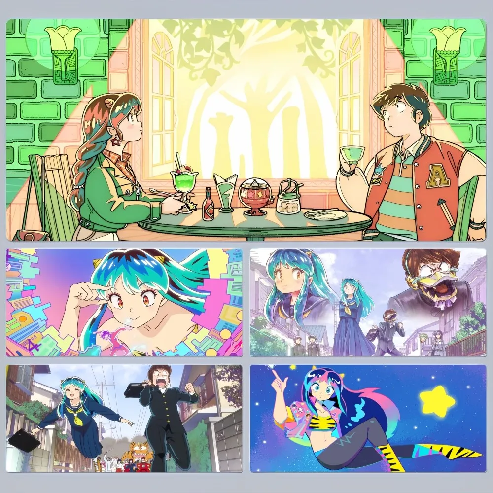 Urusei Yatsura Floor Mat 80x30cm XL Lockedge Office Computer Desk Mat Table Keyboard Big Mouse Pad Laptop Cushio Bedroom