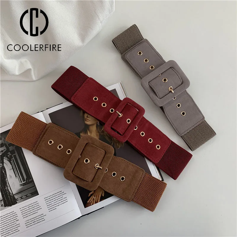 Ceinture élastique pour femmes, Corset à la mode, larges ceintures de haute qualité pour femmes, marque de luxe, robe, ceintures de pantalon extensibles DT076