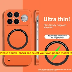 Magnetic Luxury Slim Frameless Shockproof Matte Hard Phone Cover Case - Poco F8 Ultra (Orange)