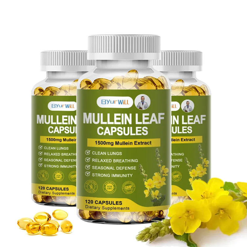 Mullein Leaf Extract Lung Detox Capsules Organic Mullein Extract Capsules Suitable For Lung & Bronchial Cleanse for Smokers Respiratory Health Support Gut Health