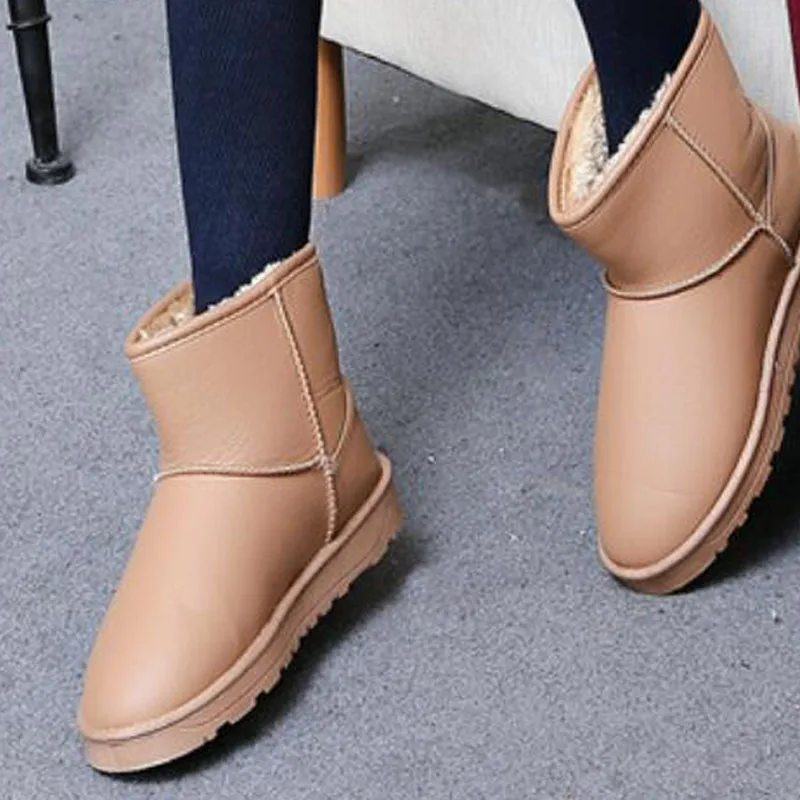 

Детские зимние ботинки, зимняя обувь для мальчиков и девочек, кожаные ботильоны, водонепроницаемые, толстые, теплые, плюшевые, Нескользящие, детские короткие ботинки CSH1496