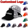 Customized Logo Print New Cotton Baseball Cap Breathable Summer Mesh Multi-color Optional Club Party Trucker Cap 1