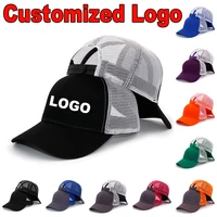 Customized Logo Print New Cotton Baseball Cap Breathable Summer Mesh Multi-color Optional Club Party Trucker Cap 1