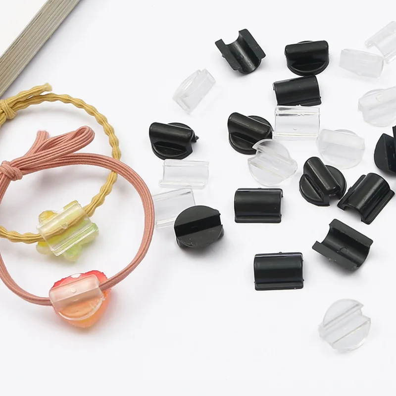 

10pcs Hair Ties DIY Glue-on Plastic Connectors Tools Elastic Hair Bow Hairpin Headdresses Jewelry Accessories Making Supplies
