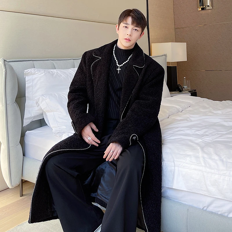 

2023 Fashion Men Wool & Blends Mens Casual Business Coat Mens Leisure Overcoat Male Punk Style Blends Dust Coats Jackets H20