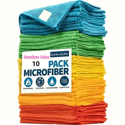 Premium Multi - Purpose Microfiber Cleaning Cloth Set - Ultra - Durable, Highly Absorbent Towels for Household, Kitchen, Bathroom, and Furniture Care (10pcs)