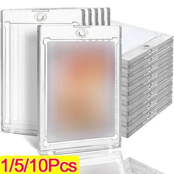 1-10 pezzi porta carte trasparente tipo di attrazione magnetica vetrina per carte collezionabili sportive da gioco custodia protettiva per foto Kpop Idol