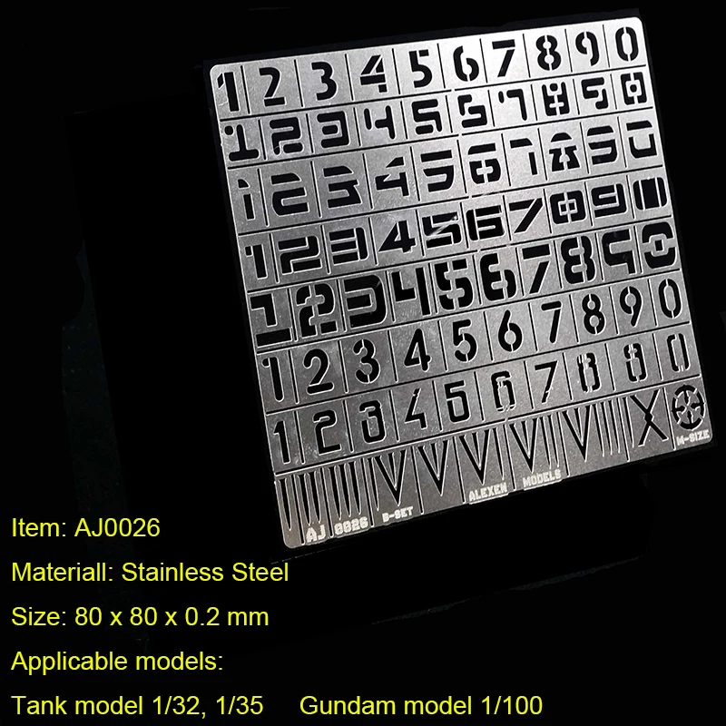 Military Tank / Vehicle Model DIY Letters / Numbers Hollow Spray PlateTool Stencils Template 1/32 1/35