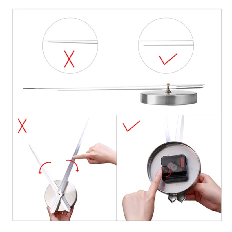 Large Clock Hands Mechanism Modern Long Hands Wall Clock DIY Silent Movement Mechanism Wall for Living Room Home Durable wall clock