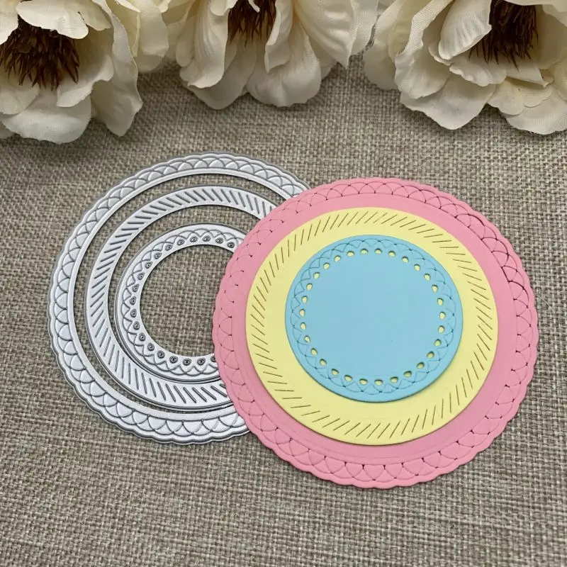 

Lace circle round frame Metal Cutting Dies Stencils Die Cut for DIY Scrapbooking Album Paper Card Embossing