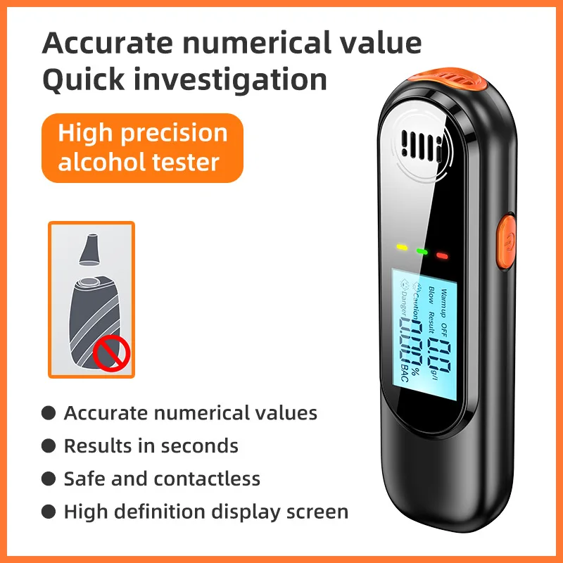 New LED Display Automatic Alcohol Tester Professional Breath Alcohol Tester Rechargeable Breathalyzer Test Tools
