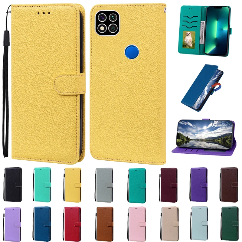 Leather Phone Case For Redmi 9C Cover Xiaomi Redmi 9C Flip Wallet Case For Xiaomi NFC Magnet Book Fuand Coque Capa