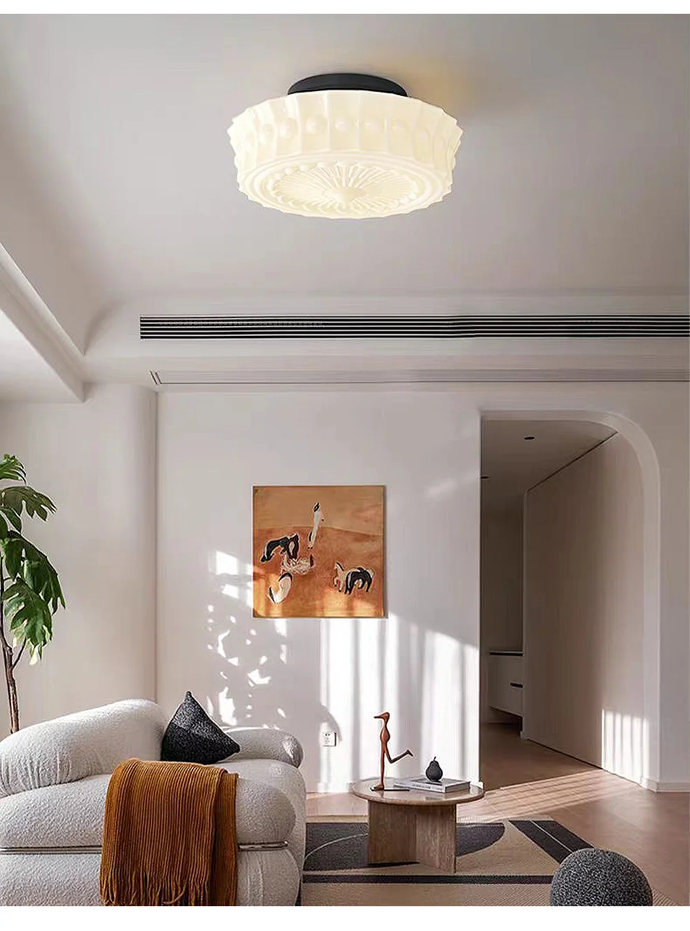 Description Picture 4 of itemModern Glass Living Dining Room Chandeliers Creative Round Led White Pendant Light Study Bedroom Kicthen Lamp Home Decor Fixture