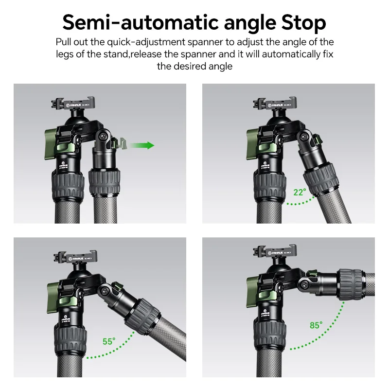 Hunting Tripod Rifle Rest Stand Carbon Fiber Hunting Tripod for Rifle Quick Release Clamp Compatibility Arca Swiss RRS Dovetail Picatinny