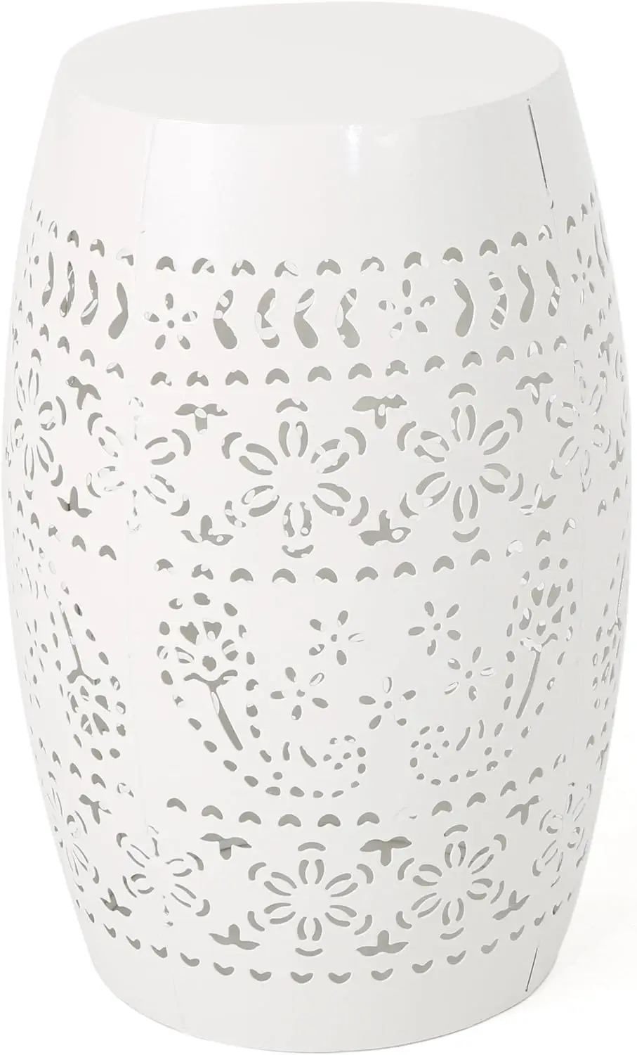 

Металлический стол с акцентом, белый, 12.25D x 12,25 W x 18H