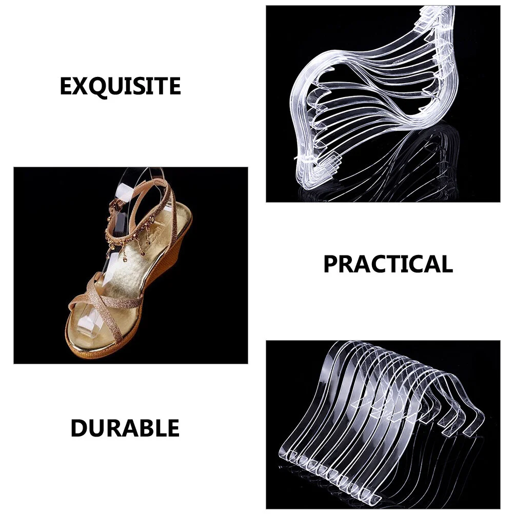 10pcs Transparent Acrylic Shoe Display Rack Stands Risers Sandal Support Holders Portable Stretchers Shoe Store Exhibit 5