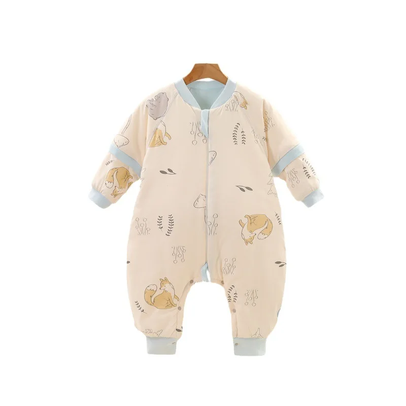 Baby Sleeping Bag Thickened Warm Children's Cotton Clip Cold Baby Clothing Bodysuit Thermostatic Sleeping Bag Autumn Winter
