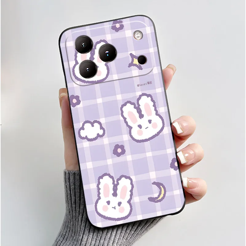 Luxury Cute Love Rabbit Black Silicone Soft Back Cover Case