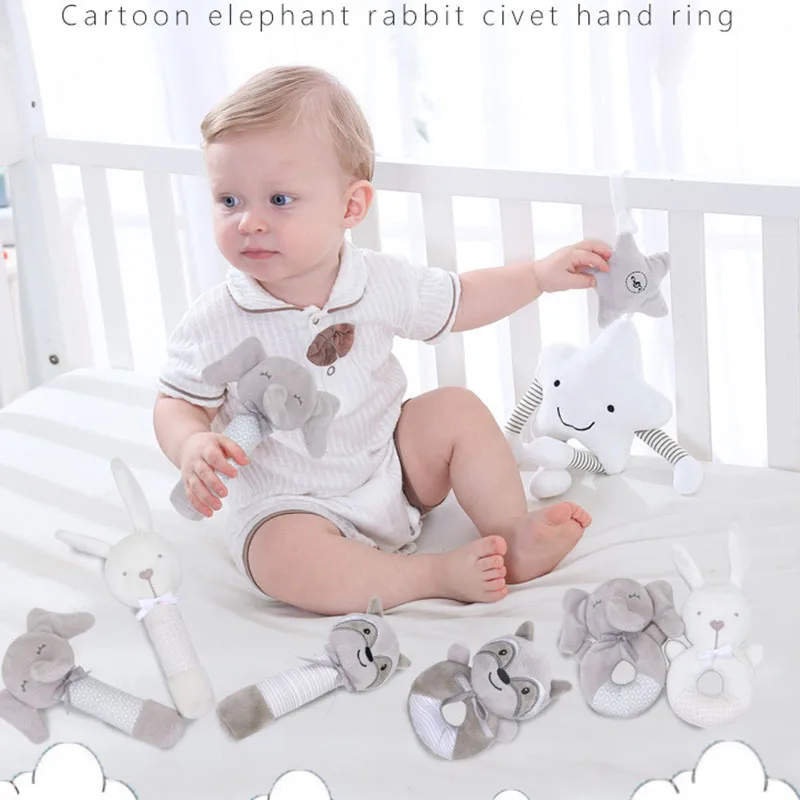 

Soft Rattles for Babies Mobile Baby Toys 0 12 Months Animal Hand Rattles Early Educational Development Hand Grab Sensory Toys