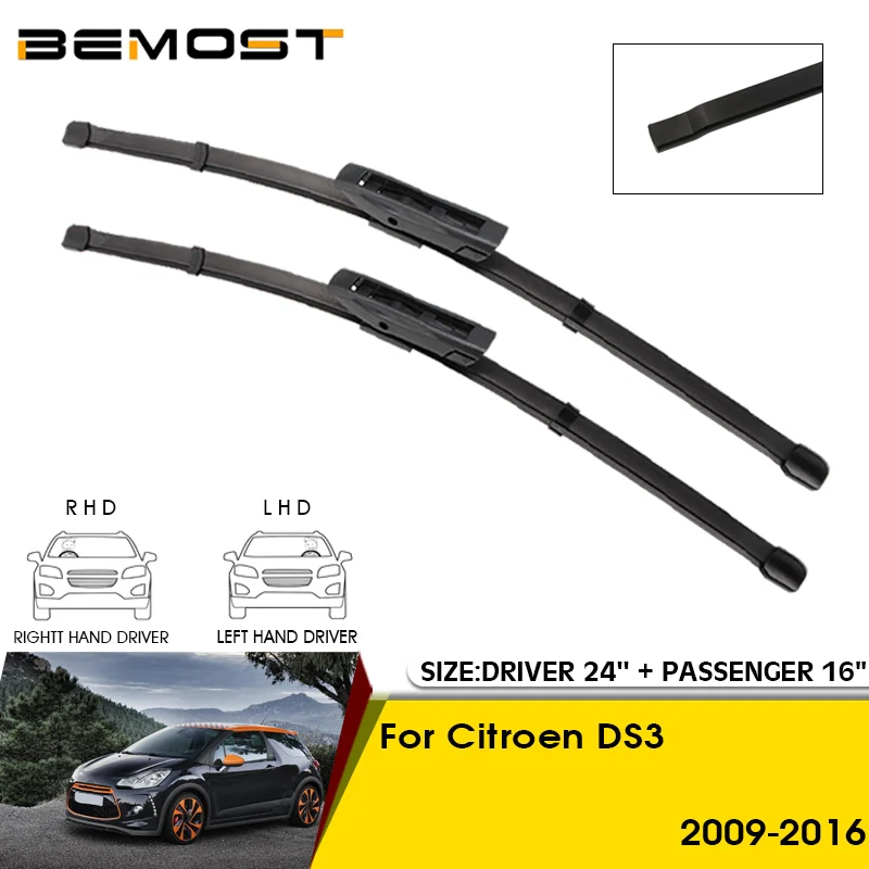 Spazzole Tergicristallo Per Citroen Ds3 2009-2016 Spazzole Per Parabrezza Parabrezza Anteriore 24 "+ 16" Accessori Per Auto