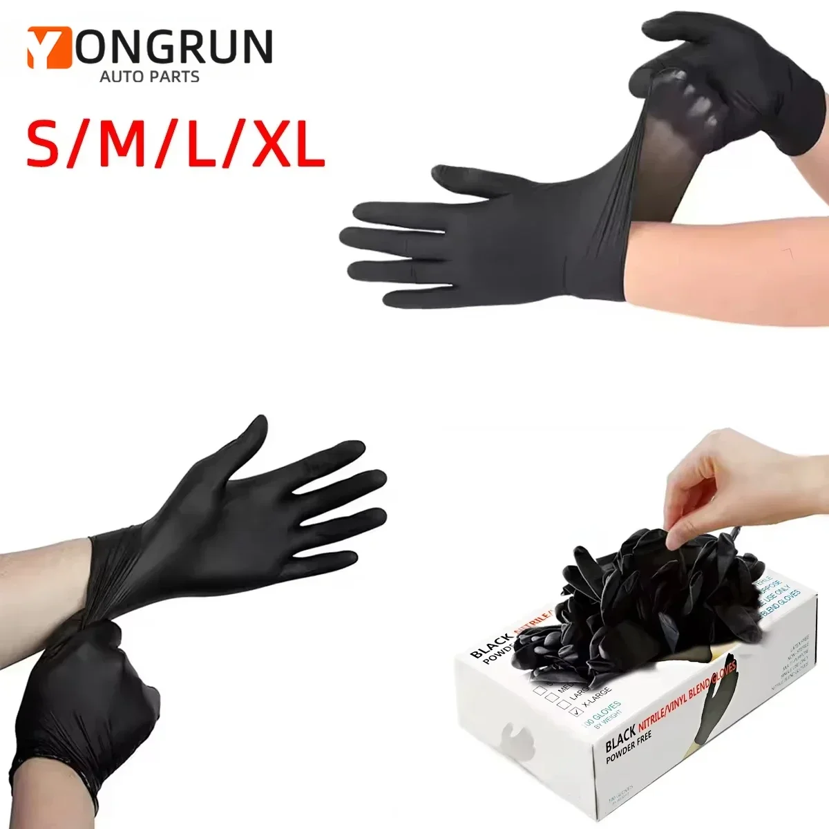 Black Nitrile Gloves for Cleaning Latex Maintenance Household Kitchen Bathroom Dishwashing Nail Art Hair Dye Pets 30 50 100Pcs