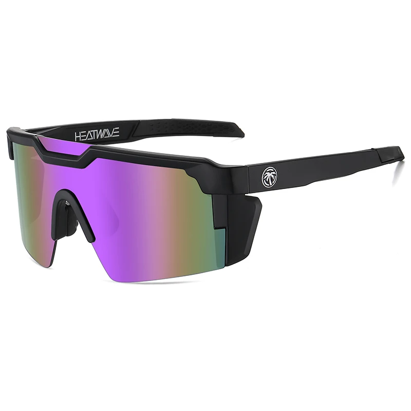 

2023 New High Quality Luxury Heatwave Brand Sunglasses Square One Piece Lens Men's Mountaineering Sunglasses UV400 with Box