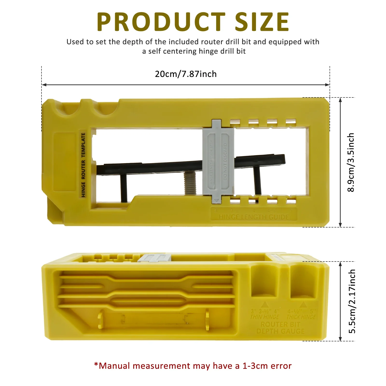 Door Hinge Mortise Jig Kit Sturdy Door Hinge Router Template Cabinet Mounting Jig Mortiser Tool Door Hinge Installation Kit