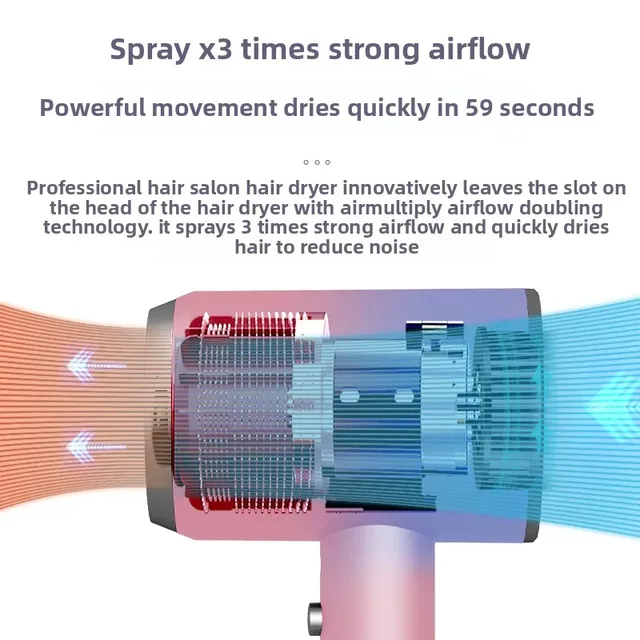 High Power Blue Light Hairdryer Quiet Home Use Salon Hotel Professional Drying Brush for Quick Dry Hair Care Popular Trend 2