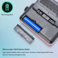 Solar FM Radio Portable Bluetooth Speaker with LED Light support Recording TF Card USB Play Wireless Speaker Radio FM Receiver - Image 5