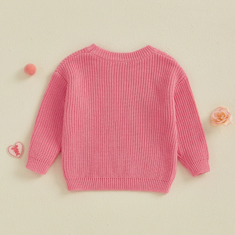Citgeett Spring Infant Baby Girl Birthday Sweaters Long Sleeve Strawberry Embroidery Knit Pullover Tops Clothes