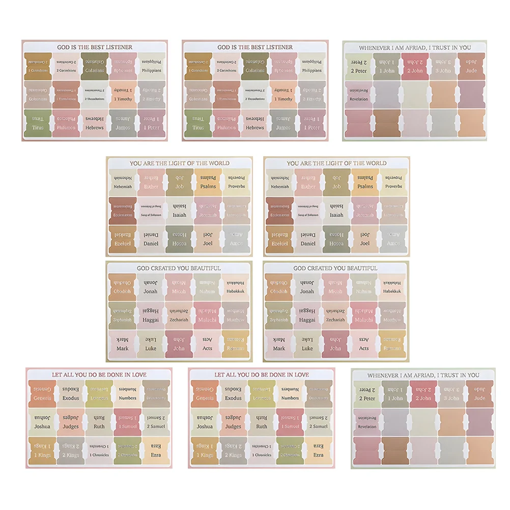 

10 Sheets Nail Sticker Bible Index Stickers Journaling Supplies Label Tabs Labels for Study Miss