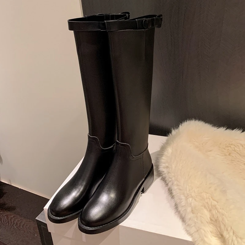 Genuine Leather Riding Boots Women Leather Riding Boots Women Fashion