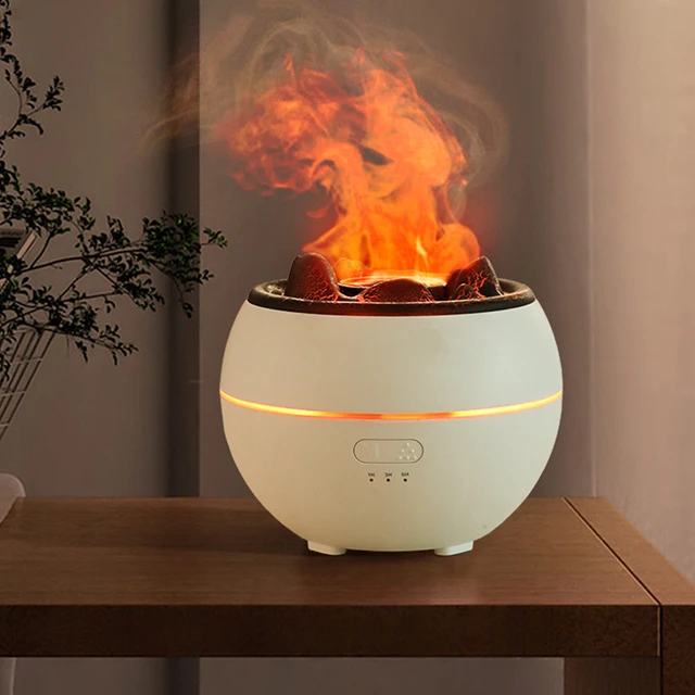 Flame Volcano Air Humidifier USB Aroma Diffuser Essential Oils Diffuser  Ultrasonic Fogger Sprayer Night Light for Home Office - AliExpress