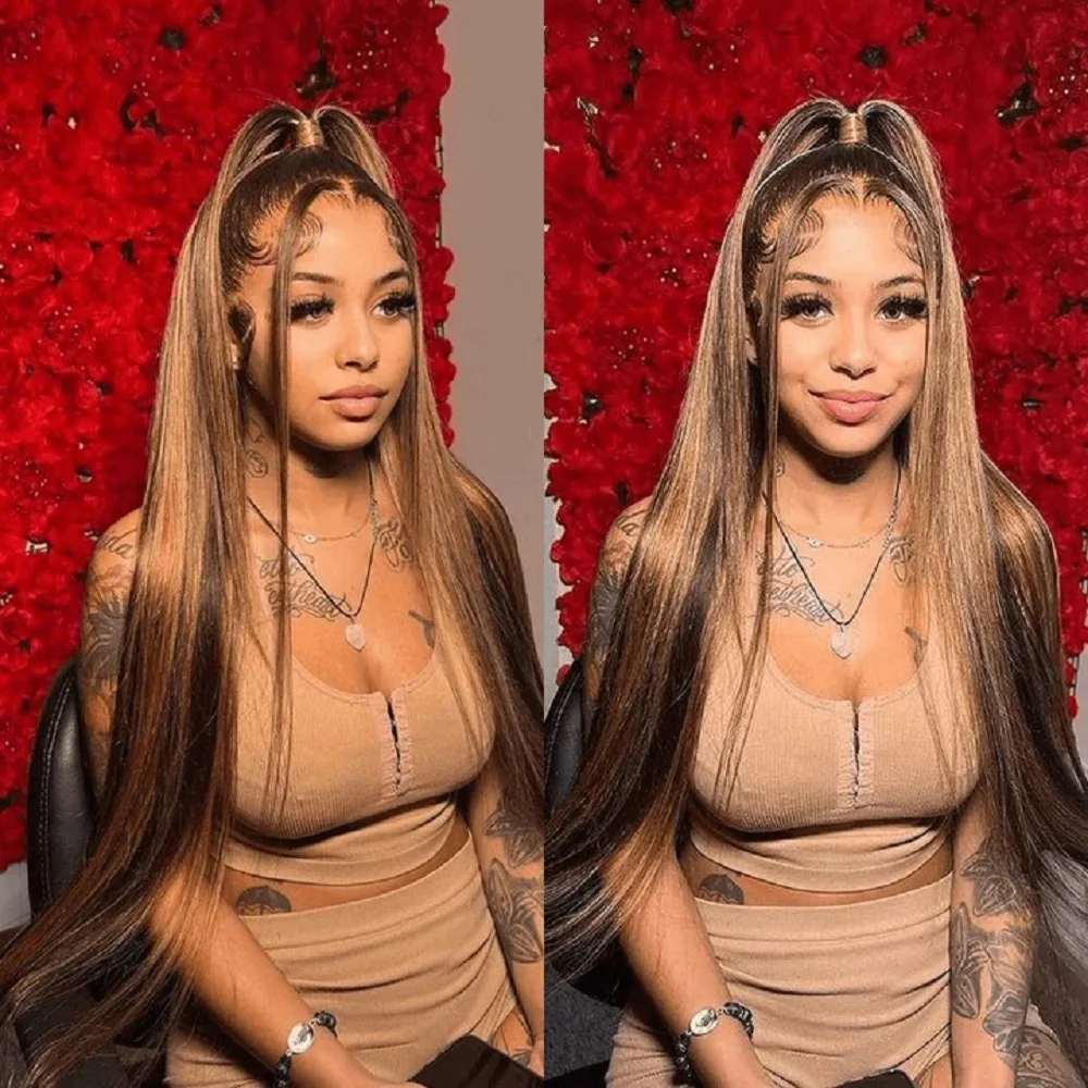 Meodi 13x4 Highlight Wig Colored Lace Front Human Hair Wigs For Women 13x6 Hd Pre Plucked Honey Blonde Straight Lace Frontal Wig