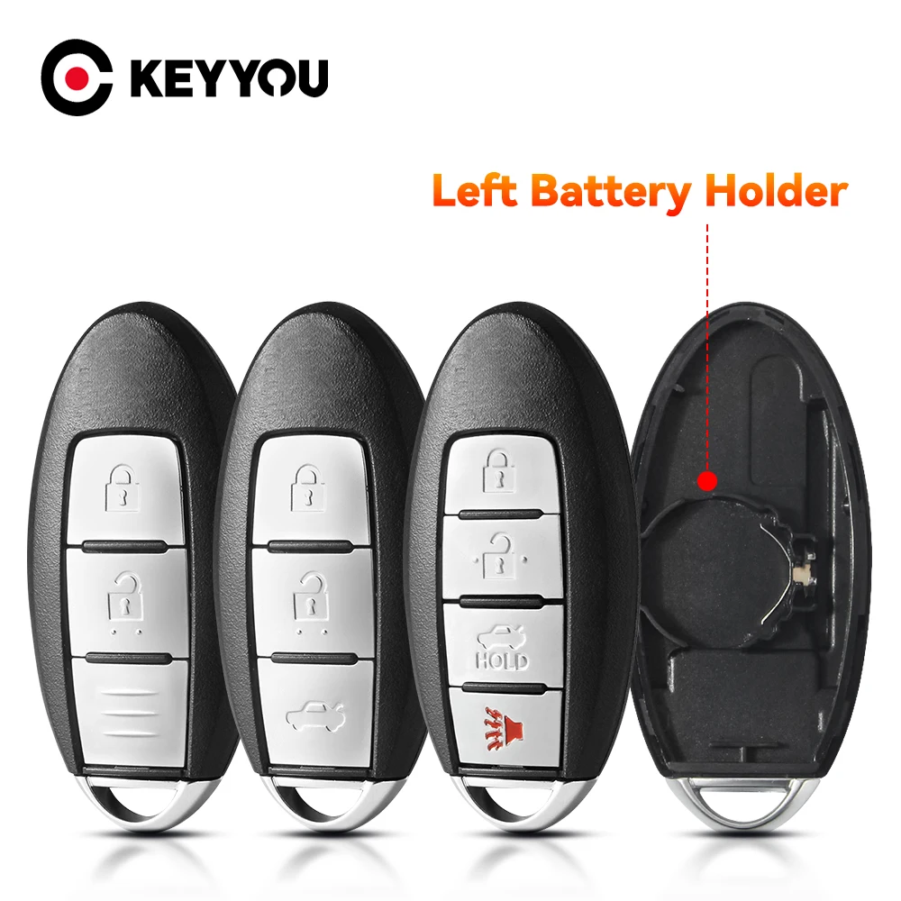 

KEYYOU Car Key Case for Nissan Cube Juke Versa Note X-Trail Qashaqai Sunny Juke Altima TIIDA Murano Maxima Old 4BTN