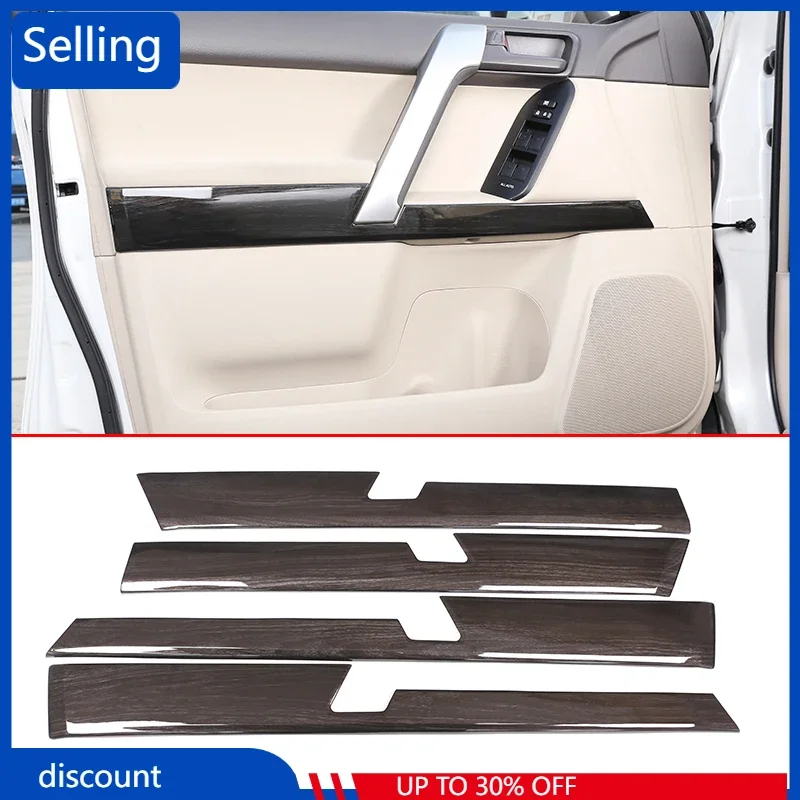 

4 Pcs Black Wood Grain For Toyota Land Cruiser Prado FJ150 150 2010-2018 Car ABS Interior Door Decoration Panel Trim Accessories