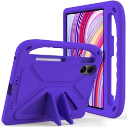 Cute EVA Portable Kickstand Shockproof Tablet Case, 12.1 Inch for Poco Pad 12.1 (Purple)