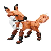 Animals Figures Fox Kangaroo Giraffe Figure Model Building Blocks Kits Toys For Children Wild Animal Kids Gifts 2